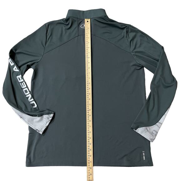 Under Armour Quarter 1/4 Zip Pullover Mens L Loose Fit Heat Gear Gray Pocket - Picture 11 of 12